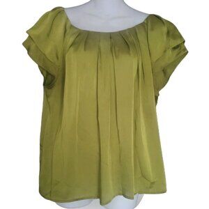 Violet and Claire Short Sleeve Green Blouse Top Womens XL